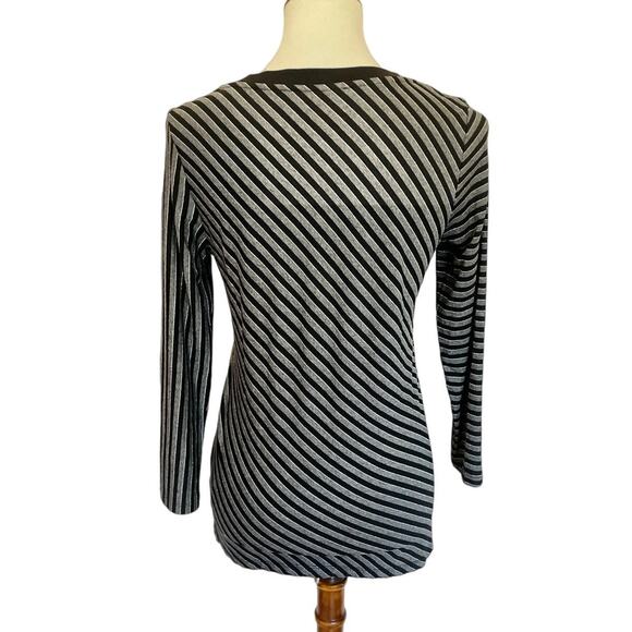ANATOMIE Jersey Knit Striped Metallic Top - Picture 2 of 4